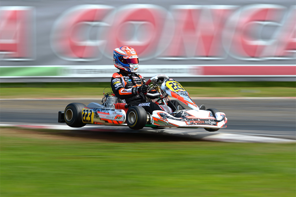 En flyvende Kevin Rossel der virkelig havde fart på til WSK Champions Cup på La Conca
(Foto: KSP.fr)